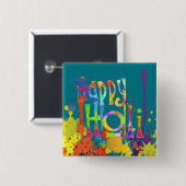 HAPPY HOLI! - Spreid het Holi-bericht uit Vierkante Button 5,1 Cm (Voorkant /achterkant)