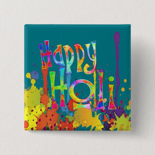 HAPPY HOLI! - Spreid het Holi-bericht uit Vierkante Button 5,1 Cm (Voorkant)