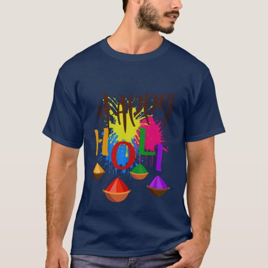 Happy Holi T-Shirt | Colorful Holi Festival Tee (Devant)