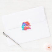 Happy Holi Vierkante Sticker (Envelop)