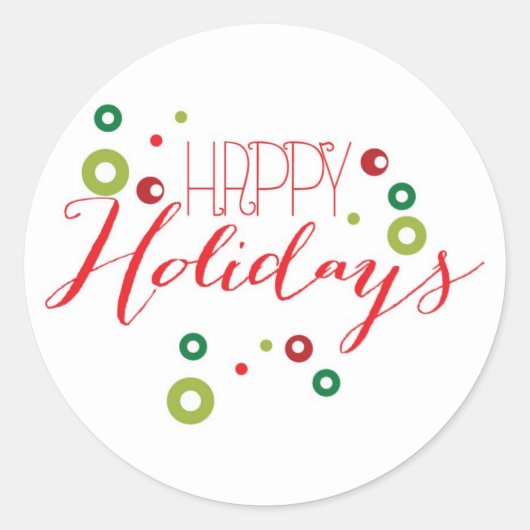 Happy Holiday Circle Sticker (Devant)