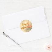 happy holiday classique rond autocollant (Enveloppe)