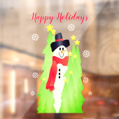 Happy Holiday Commercial Snowman Large Raamsticker (Vel 2)