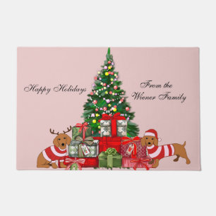 Happy Holiday Dachshund Doormat Deurmat