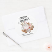 Happy Holiday Envelope Seal Cookie Hot Chocolate Ronde Sticker (Envelop)