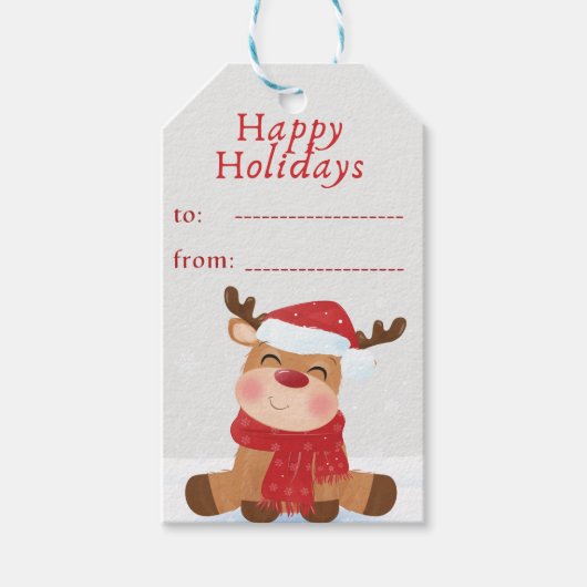 Happy Holiday Gift Labels Cadeaulabel (Voorkant)