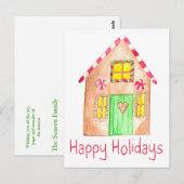 Happy Holiday Gingerbread house Briefkaart (Voorkant / Achterkant)