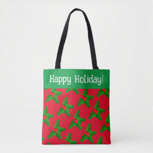 Happy Holiday-kerstfeest-Tas aanpassen Draagtas
