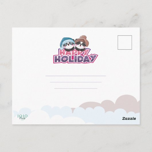 Happy Holiday Panda Briefkaart (Achterkant)
