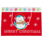 Happy Holiday Penguin Groot Cadeauzakje (Voorkant)