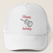 Happy Holiday Script Foam Trucker Hat | Festive Pet (Voorkant)