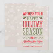Happy Holiday Season Corporate Health Cards Feestdagenkaart (Voorkant / Achterkant)
