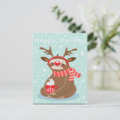 Happy Holiday Sloth Briefkaart (Staand voorkant)