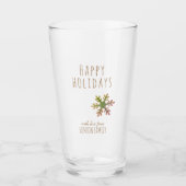 Happy Holiday Snowflake Family Festive Kerstmis Glas (Voorkant)