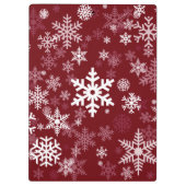 Happy Holiday Snowflakes Pattern Burgundy Klembord (Achterkant)
