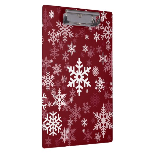 Happy Holiday Snowflakes Pattern Burgundy Klembord (Rechts)