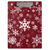 Happy Holiday Snowflakes Pattern Burgundy Klembord (Voorkant)
