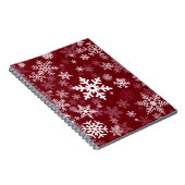 Happy Holiday Snowflakes Pattern Burgundy Notitieboek (Rechterzijde)