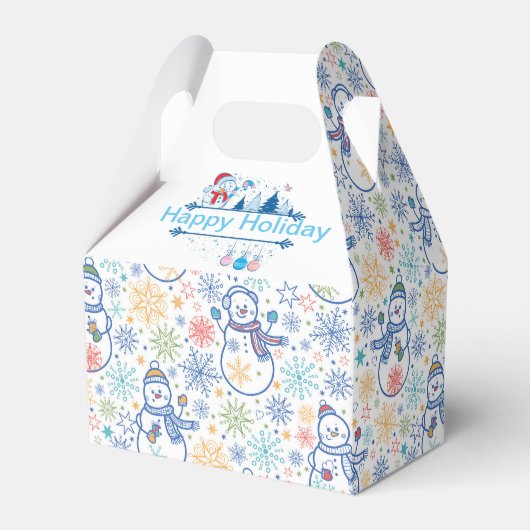 Happy Holiday Snowmen Bedankdoosjes (Voorkant Zijde)