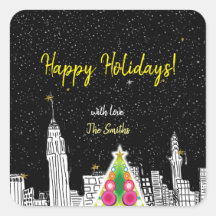 Happy Holiday stickers Kaarten kerstseizoen