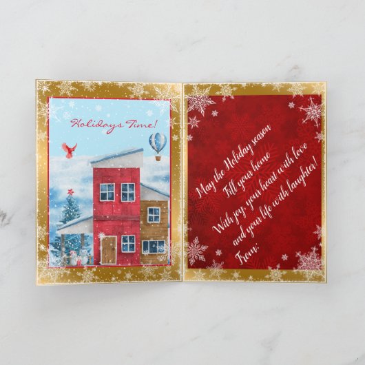 Happy Holiday-tijd aanpassen Feestdagen Kaart (Binnen)