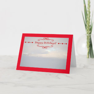 Happy Holiday Winter Landschap Feestdagen Kaart