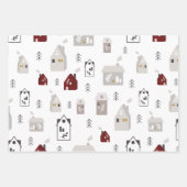 Happy Holiday Wrapping Paper Flat Sheet Set van 3 (Voorkant 2)