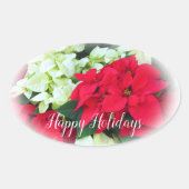 Happy Holidays 楕円形シール Ovale Sticker (Voorkant)