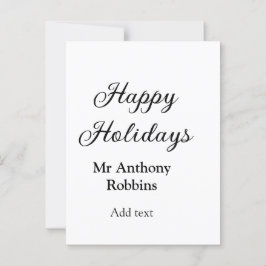 Happy holidays add name date year simple minimChri Briefkaart