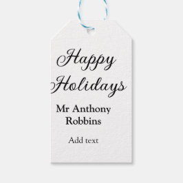 Happy holidays add name date year simple minimChri Cadeaulabel