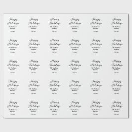 Happy holidays add name date year simple minimChri Cadeaupapier