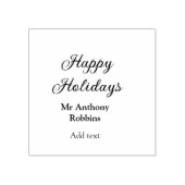 Happy holidays add name date year simple minimChri Rubberstempel (Afrduk)
