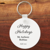 Happy holidays add name date year simple minimChri Sleutelhanger (Achterkant)