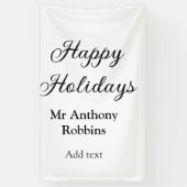 Happy holidays add name date year simple minimChri Spandoek (Verticaal)