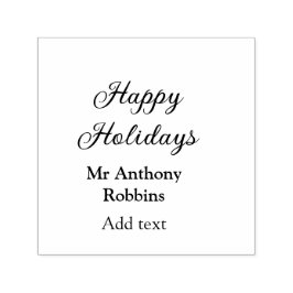 Happy holidays add name date year simple minimChri Zelfinktende Stempel