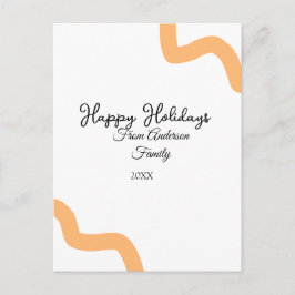 Happy holidays black orange name date year spiral  feestdagenkaart