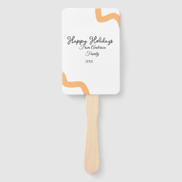 Happy holidays black orange name date year spiral  handwaaier