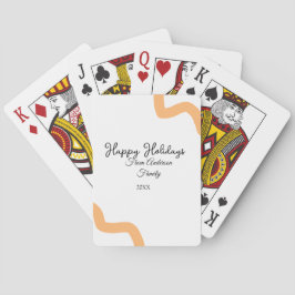 Happy holidays black orange name date year spiral  pokerkaarten