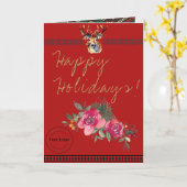 Happy Holidays Boho Business Logo Carte de voeux (Fleur jaune)
