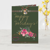 Happy Holidays Boho Business Logo Carte de voeux (Fleur jaune)