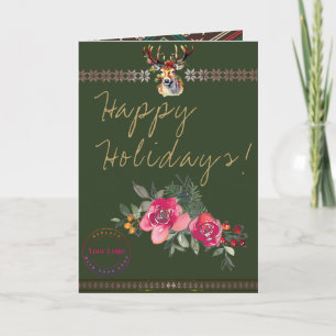 Happy Holidays Boho Business Logo Carte de voeux