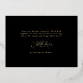 Happy Holidays Calligraphy Photo Carte de nom de f (Verso)