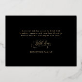 Happy Holidays Calligraphy Photo Carte de nom de f (Verso)