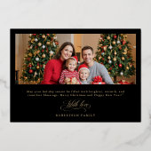 Happy Holidays Calligraphy Photo Carte de nom de f (Verso)