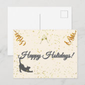 Happy Holidays Cat Postcard Feestdagenkaart (Voorkant / Achterkant)