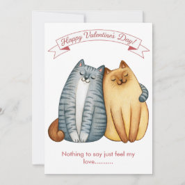 Happy Holidays Cat Valentine's Love White Feestdagenkaart