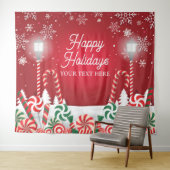 Happy Holidays christmas banner backdrop  Wandkleed (In Situ (horizontaal))