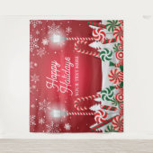 Happy Holidays christmas banner backdrop  Wandkleed (Voorkant)