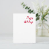 Happy holidays christmas handwriting red white briefkaart (Staand voorkant)