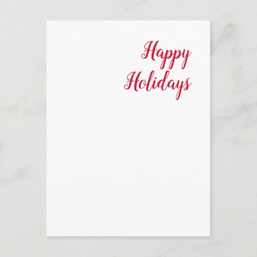 Happy holidays christmas handwriting red white briefkaart (Voorkant)
